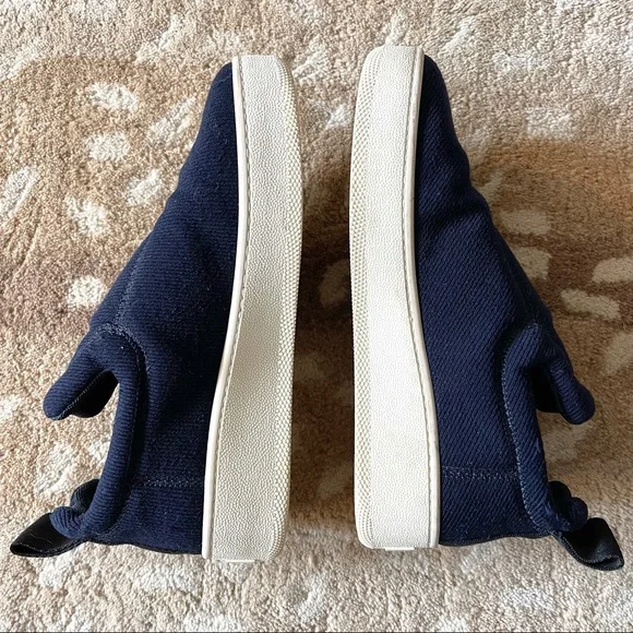 Céline Pull On Sneakers In Navy Jacquard Size 37